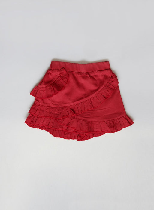 Red cotton skorts for girls