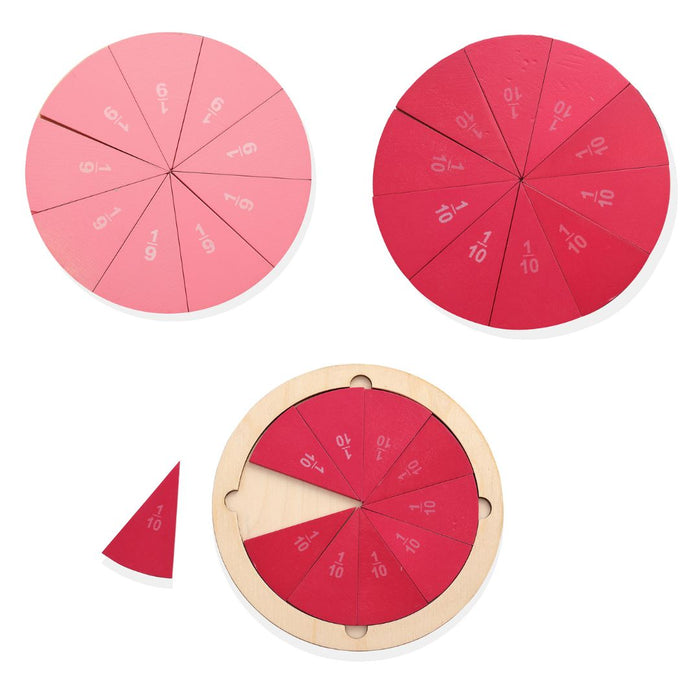 Wooden fractions puzzle