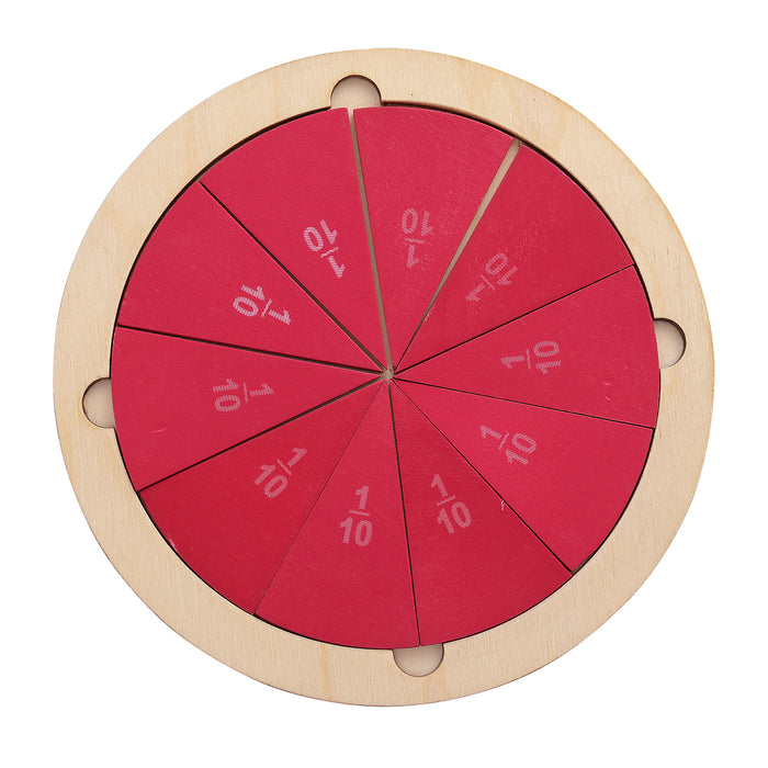 Wooden fractions puzzle