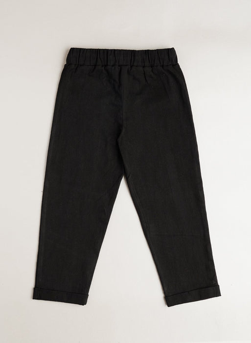 Black organic cotton pants for kids