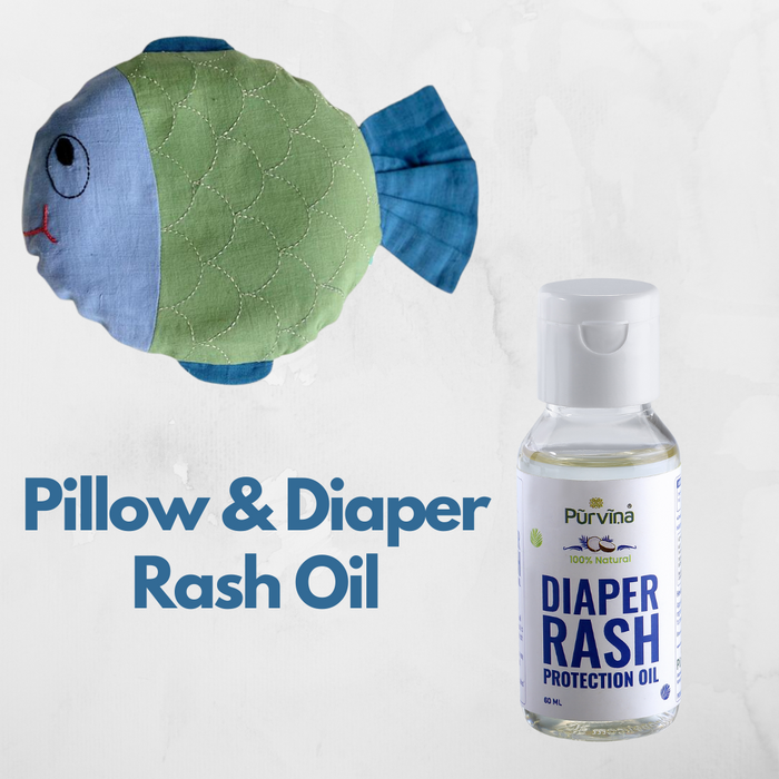 Mustard Seed Pillow and diaper rash oil combo for newborn babies
