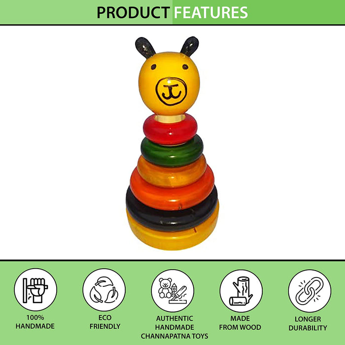 Wooden bear stacking toy for babies