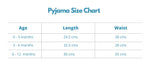 Mulmul cotton angrakha pyjama set for kids - Size Chart