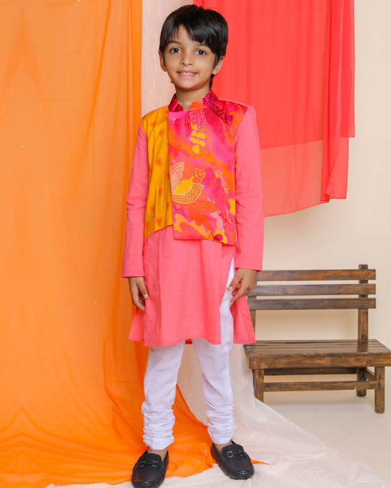 Nargis Kurta Jacket Set with Churidaar for kids 