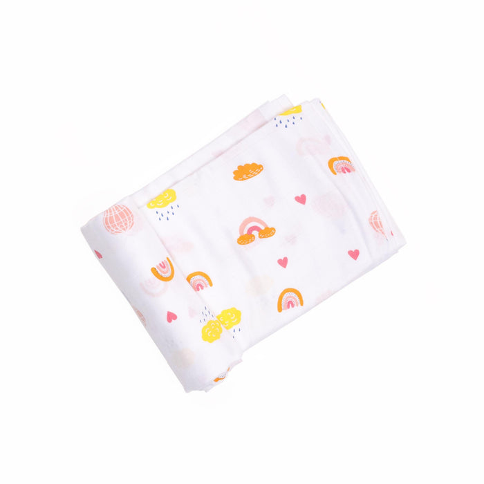 Pink Rainbows Bamboo Swaddle