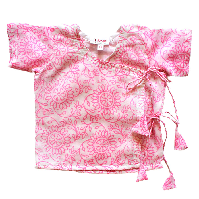 Mulmul cotton Angrakha Pyjama set for kids