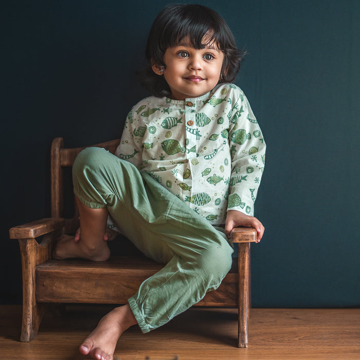 Organic Cotton Traditional Kurta Set for Kids