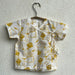 Organic Cotton Kite Printed Angrakha and Yellow Pant Set
