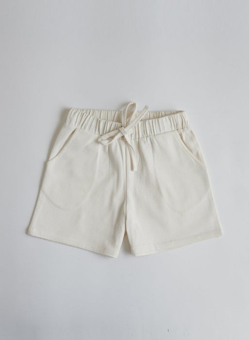 White cotton shorts for boys